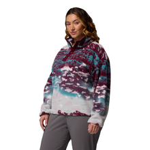 Load image into Gallery viewer, Columbia Women&#39;s Helvetia II Printed Cropped Half Snap Fleece Top (Rich Wine Sisters/Rich Wine)
