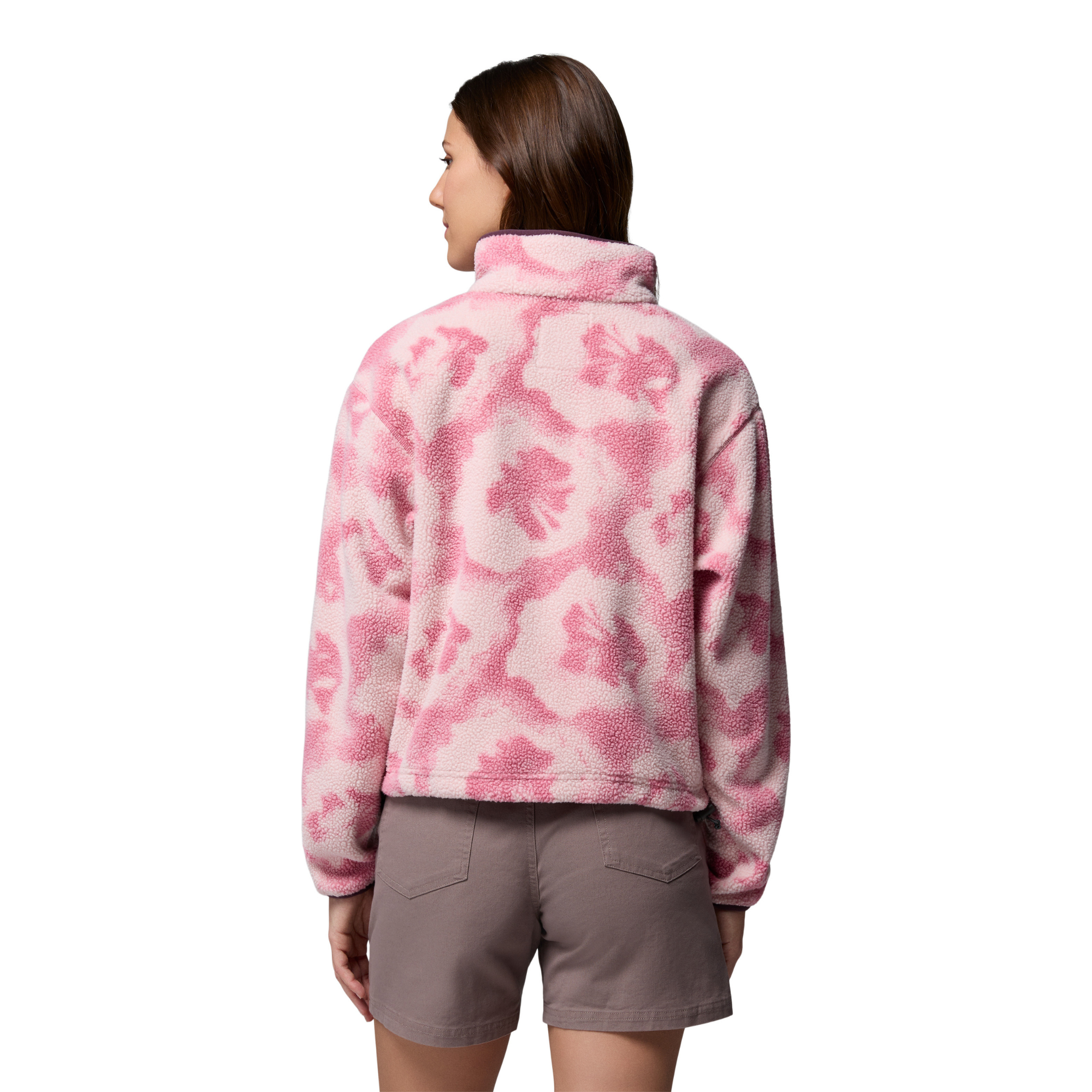 Columbia Women's Helvetia II Printed Cropped Half Snap Fleece Top (Rosette/Sprayflower)