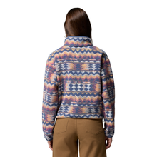Load image into Gallery viewer, Columbia Women's Helvetia II Printed Cropped Half Snap Fleece Top (Sea Salt/Retrotree)
