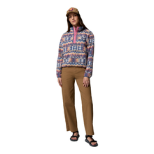 Load image into Gallery viewer, Columbia Women's Helvetia II Printed Cropped Half Snap Fleece Top (Sea Salt/Retrotree)
