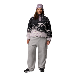 Columbia Women's Helvetia II Printed Cropped Half Snap Fleece Top (Shale Purple Sisters/Shale Purple)