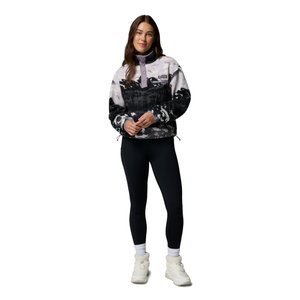 Columbia Women's Helvetia II Printed Cropped Half Snap Fleece Top (Shale Purple Sisters/Shale Purple)