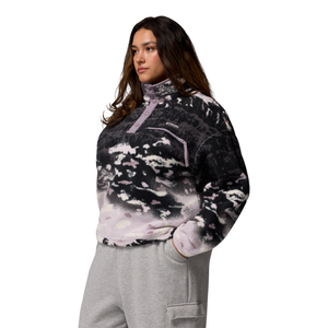 Columbia Women's Helvetia II Printed Cropped Half Snap Fleece Top (Shale Purple Sisters/Shale Purple)
