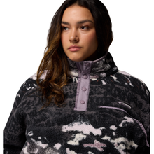 Load image into Gallery viewer, Columbia Women&#39;s Helvetia II Printed Cropped Half Snap Fleece Top (Shale Purple Sisters/Shale Purple)
