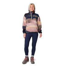 Load image into Gallery viewer, Columbia Women&#39;s Helvetia II Sherpa Hooded Printed Fleece (Collegiate Navy Dolomites)
