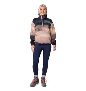 Columbia Women's Helvetia II Sherpa Hooded Printed Fleece (Collegiate Navy Dolomites)