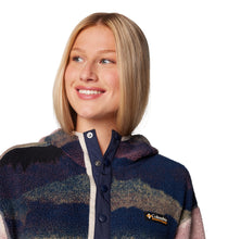 Load image into Gallery viewer, Columbia Women&#39;s Helvetia II Sherpa Hooded Printed Fleece (Collegiate Navy Dolomites)
