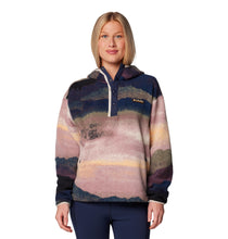 Load image into Gallery viewer, Columbia Women&#39;s Helvetia II Sherpa Hooded Printed Fleece (Collegiate Navy Dolomites)
