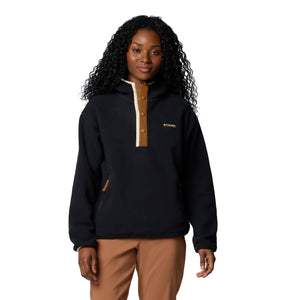 Columbia Women's Helvetia II Sherpa Hooded Half Snap Fleece (Black)