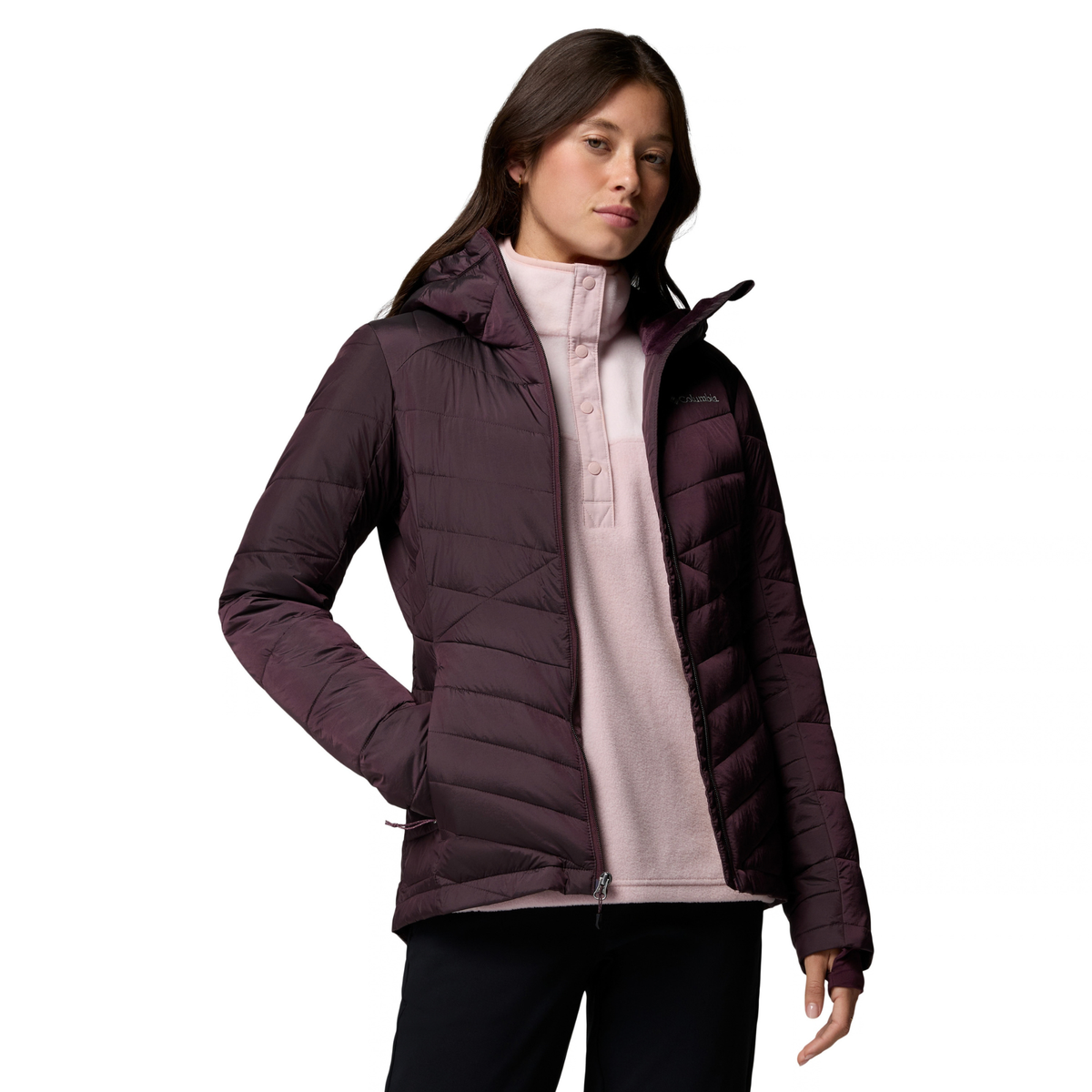 Columbia Women's Joy Peak II Hooded Insulated Jacket (Moonvista Shine)