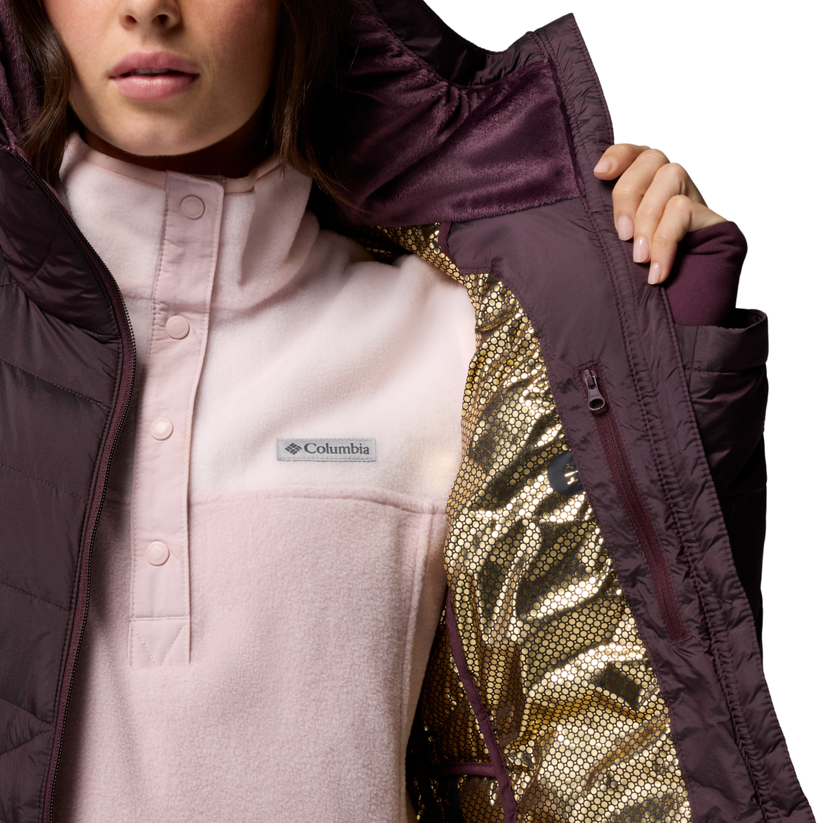 Columbia Women's Joy Peak II Hooded Insulated Jacket (Moonvista Shine)