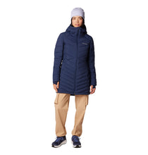 Load image into Gallery viewer, Columbia Women&#39;s Joy Peak II Mid Hooded Insulated Parka (Collegiate Navy)
