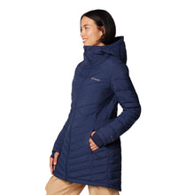 Load image into Gallery viewer, Columbia Women&#39;s Joy Peak II Mid Hooded Insulated Parka (Collegiate Navy)
