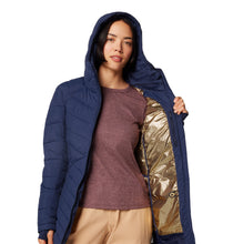 Load image into Gallery viewer, Columbia Women&#39;s Joy Peak II Mid Hooded Insulated Parka (Collegiate Navy)
