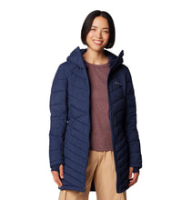 Load image into Gallery viewer, Columbia Women&#39;s Joy Peak II Mid Hooded Insulated Parka (Collegiate Navy)
