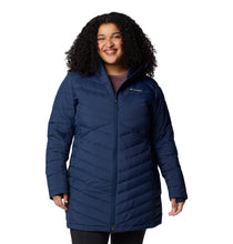 Load image into Gallery viewer, Columbia Women&#39;s Joy Peak II Mid Hooded Insulated Parka (Collegiate Navy)
