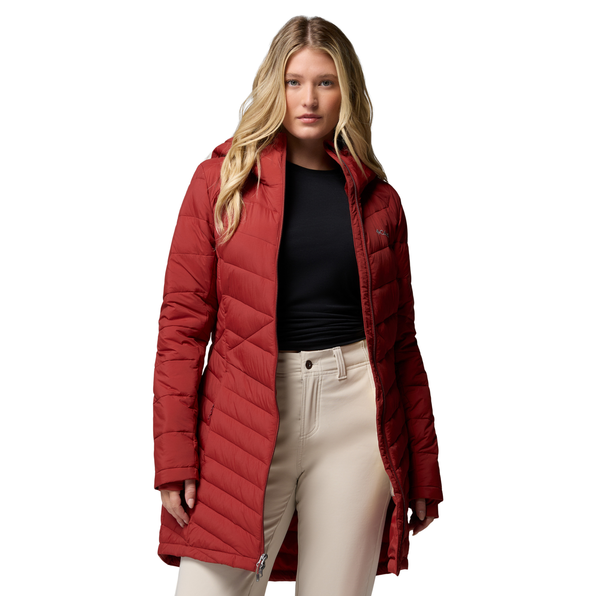 Columbia Women's Joy Peak II Mid Length Insulated Parka Jacket Red Oxide 632 2088641
