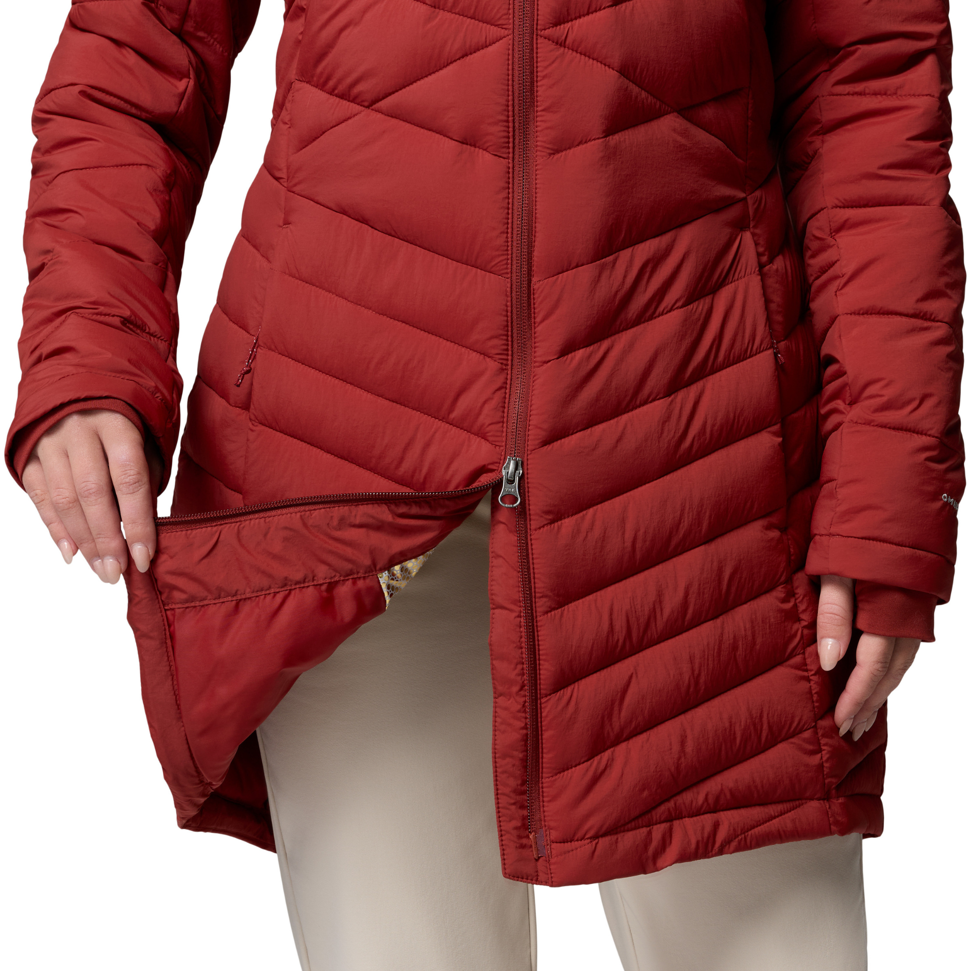 Columbia Women's Joy Peak II Mid Length Insulated Parka Jacket Red Oxide 632 2088641