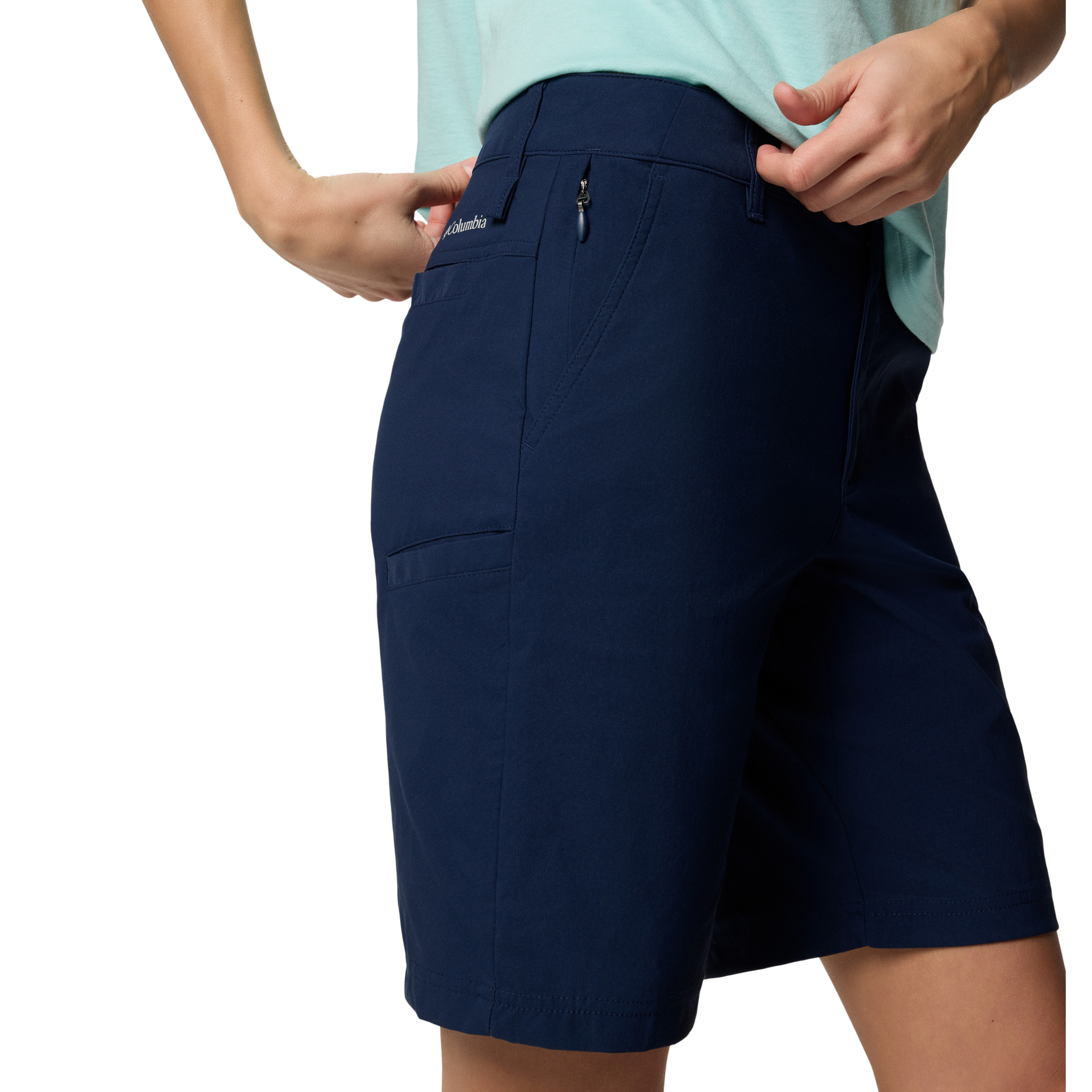 Columbia Women's Leslie Falls II Long Shorts (9in)(Collegiate Navy)