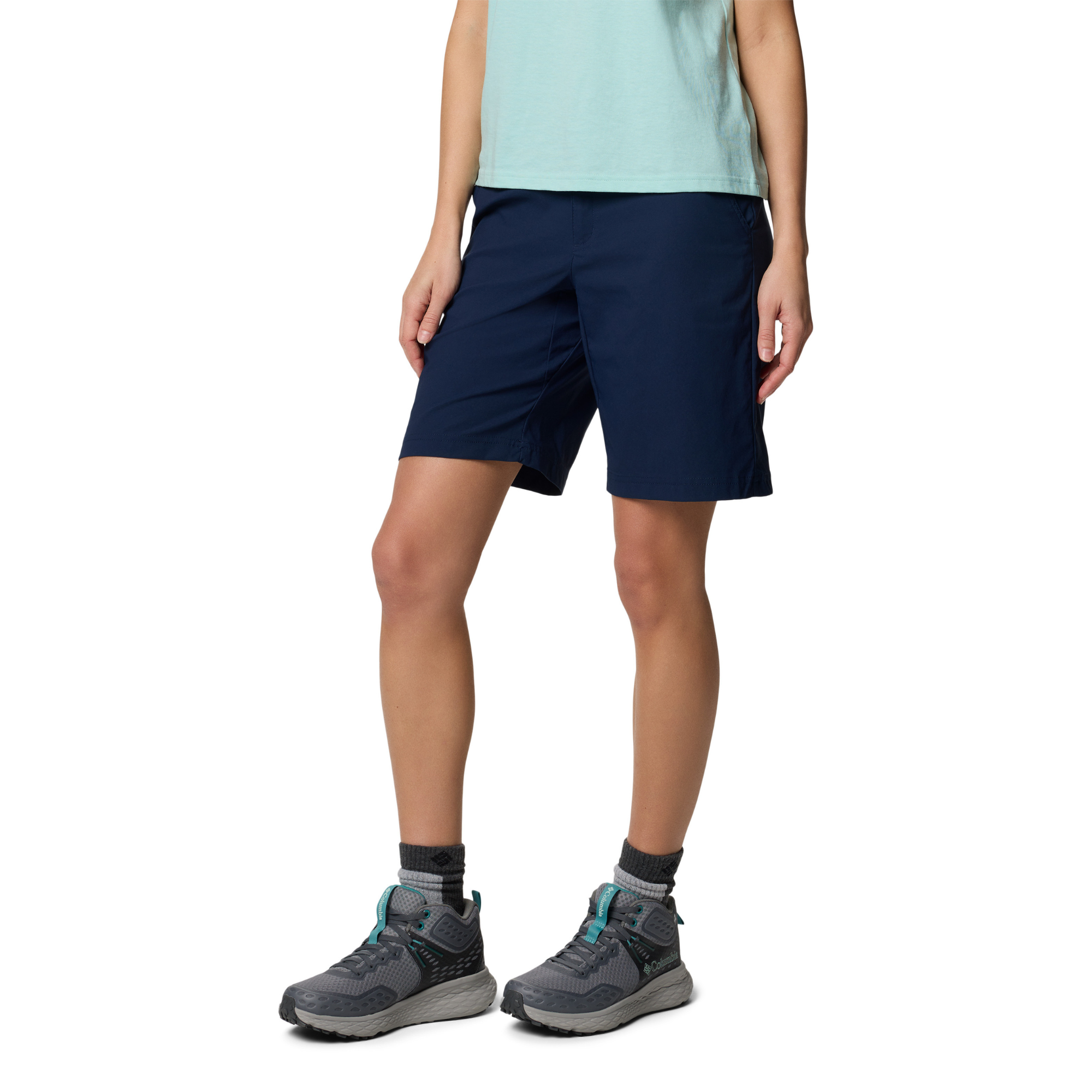 Columbia Women's Leslie Falls II Long Shorts (9in)(Collegiate Navy)