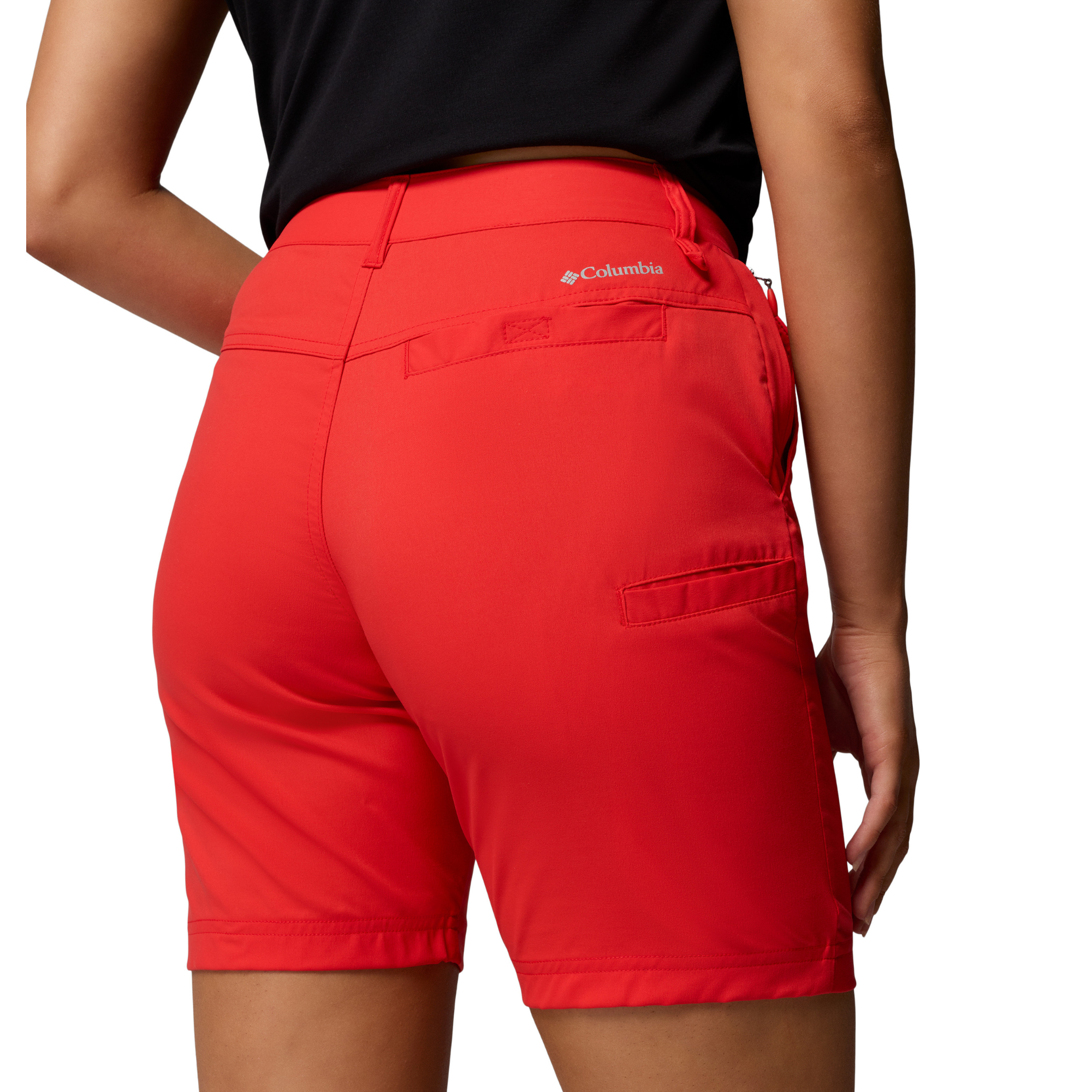Columbia Women's Leslie Falls II Long Shorts (Poppy Red)(9in)