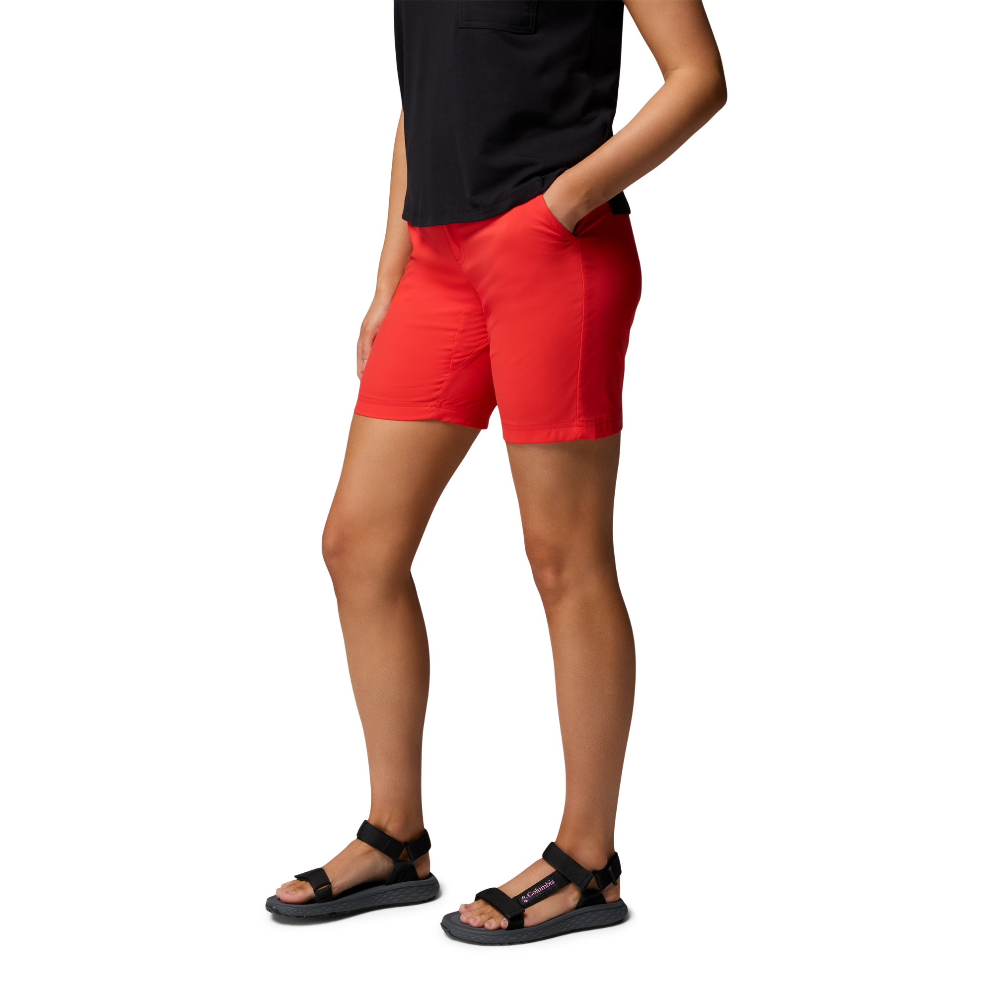 Columbia Women's Leslie Falls II Long Shorts (Poppy Red)(9in)
