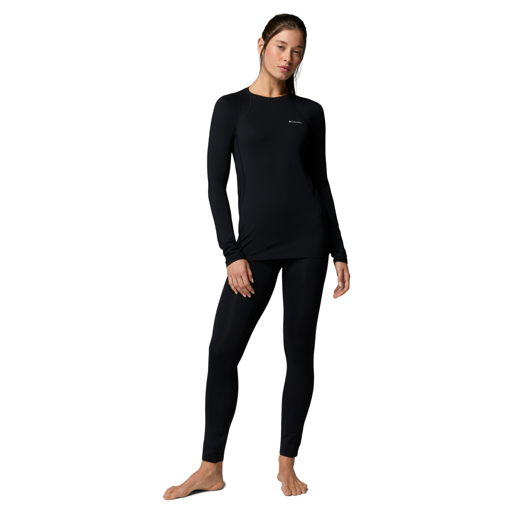 Columbia Women's Midweight Stretch Long Sleeve Baselayer Base Layer Top Black 011 1639021