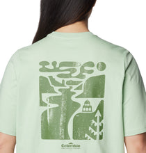 Load image into Gallery viewer, Columbia Women&#39;s North Cascades Short Sleeve Graphic Tee (Sage Leaf/Simple Gorge)
