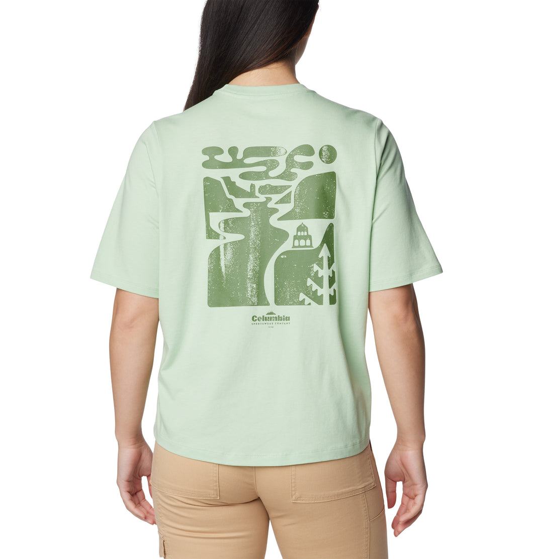 Columbia Women's North Cascades Short Sleeve Graphic Tee (Sage Leaf/Simple Gorge)