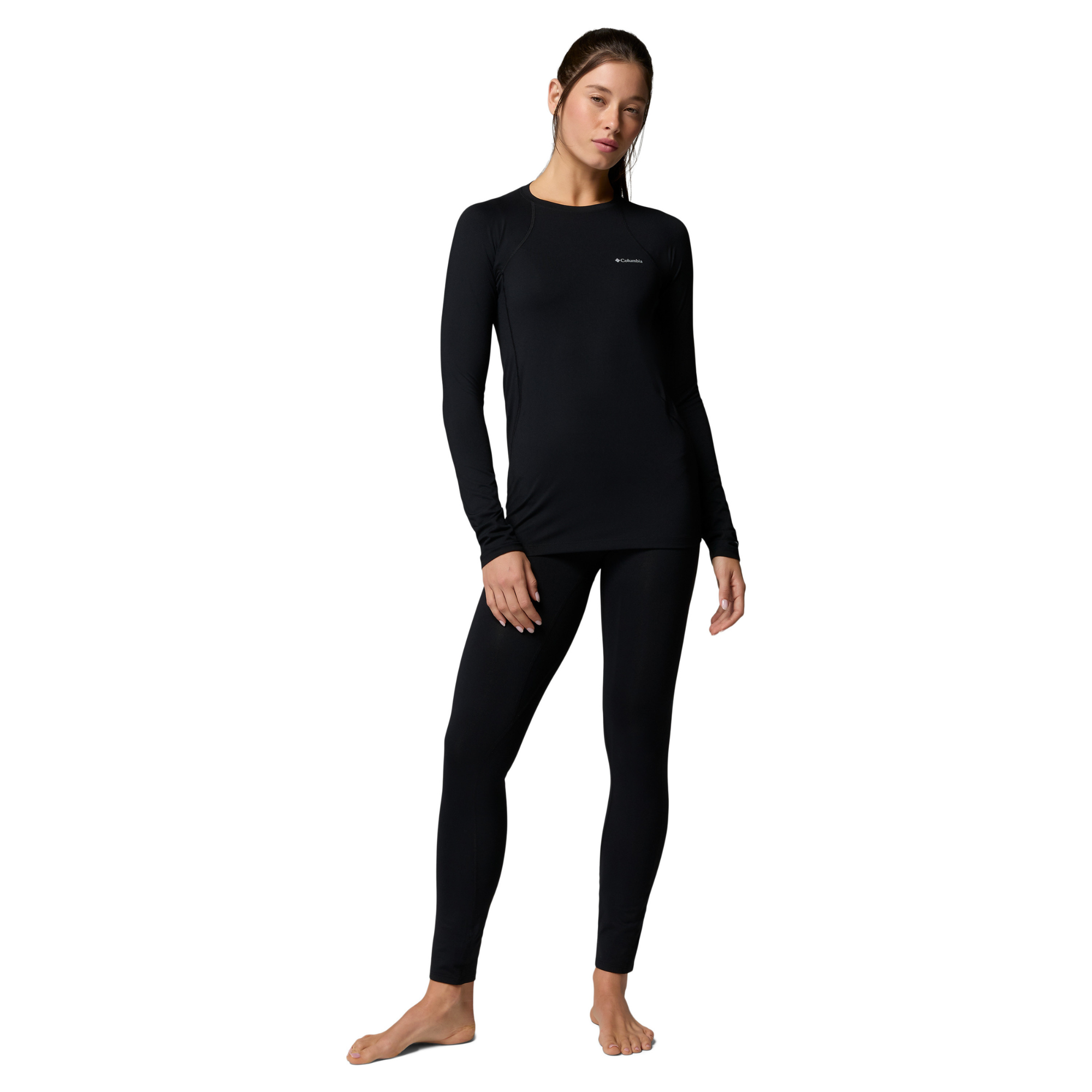 Columbia Women's Omni-Heat Midweight Stretch Baselayer Base Layer Leggings Tights Bottoms Black 011 1639031