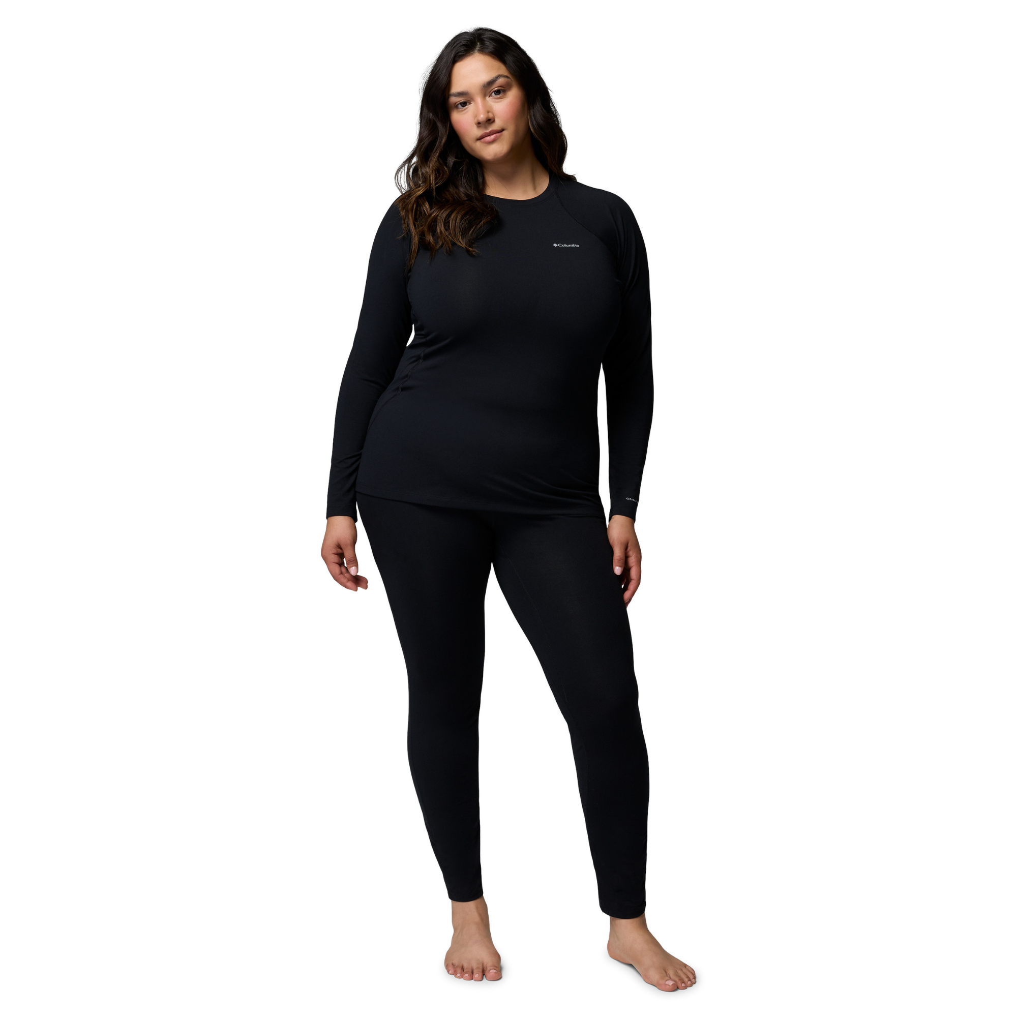 Columbia Women's Omni-Heat Midweight Stretch Baselayer Base Layer Leggings Tights Bottoms Black 011 1639031