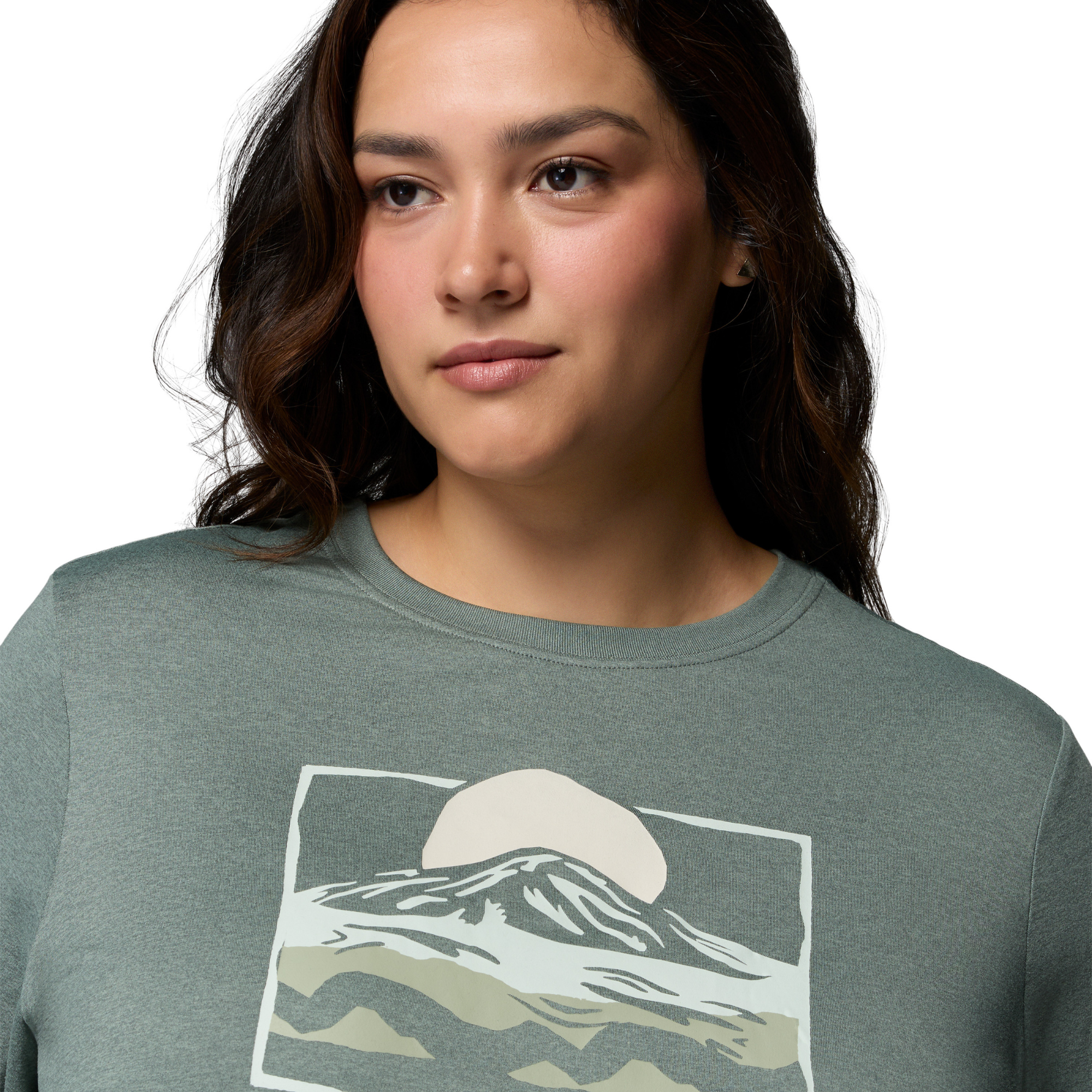 Columbia Women's Parsons Point Long Sleeve Graphic Tee Sedona Sage Heather All Terrain 342 2172711