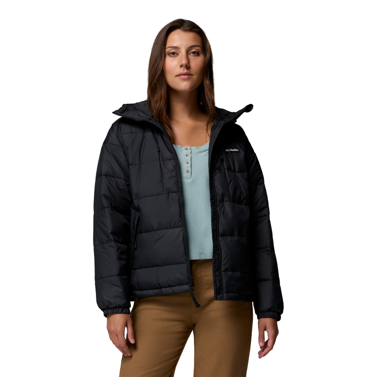 Columbia Women's Pike Lake III Hooded Insulated Jacket (Black)