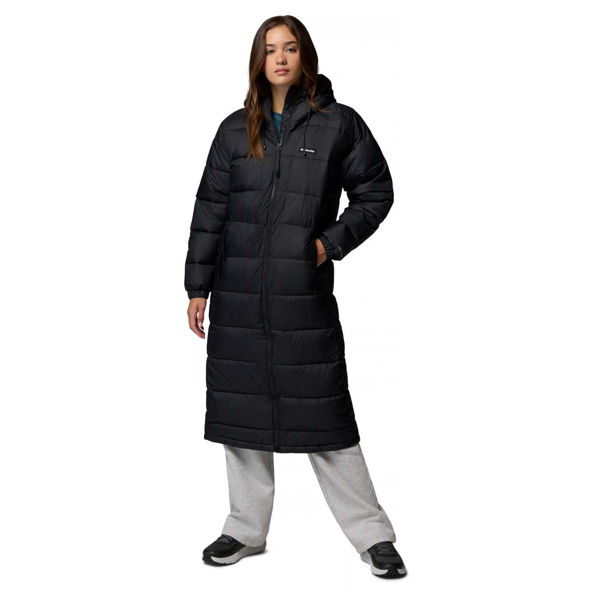 Columbia Women's Pike Lake III Long Hooded Insulated Parka (Black)