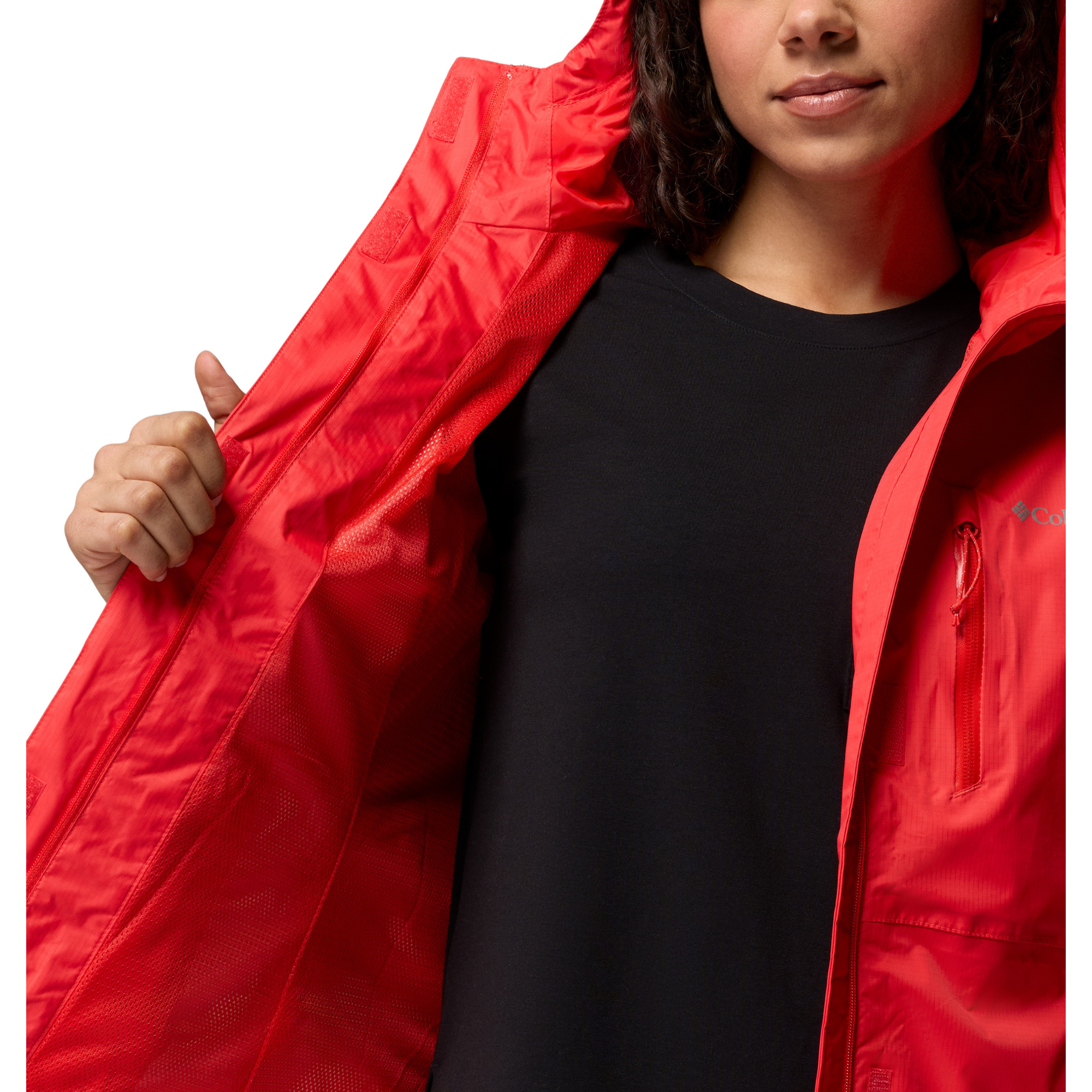 Columbia Women's Pouring Adventure III Waterproof Jacket (Poppy Red)