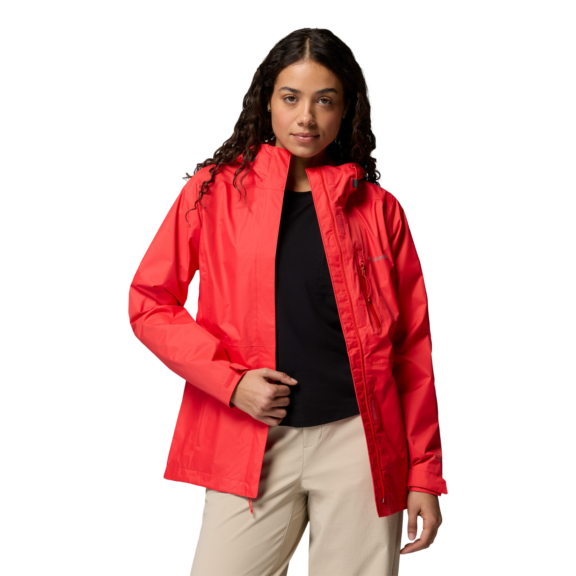 Columbia Women's Pouring Adventure III Waterproof Jacket (Poppy Red)