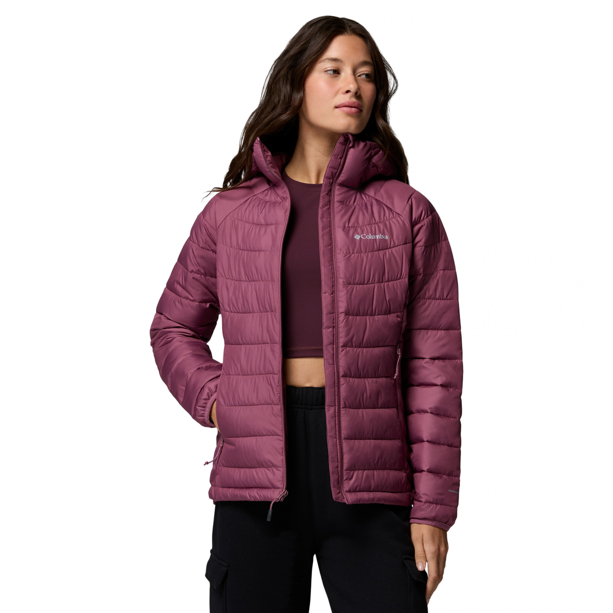 Columbia Women's Powder Lite II Hooded Insulated Jacket Antique Mauve 551 2089391