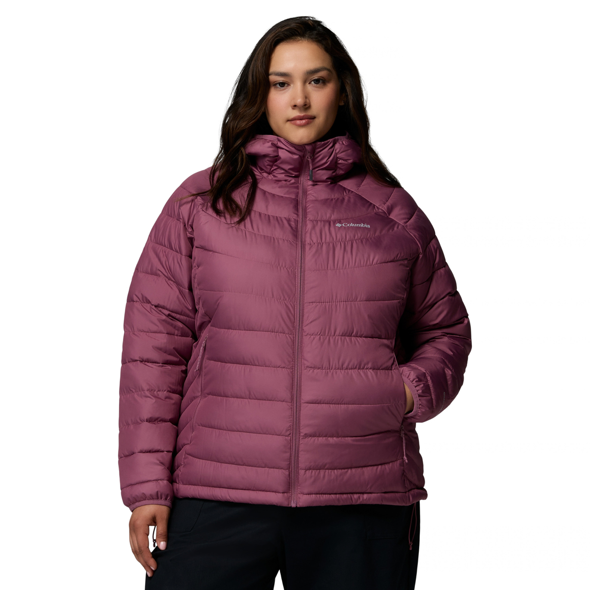 Columbia Women's Powder Lite II Hooded Insulated Jacket Antique Mauve 551 2089391