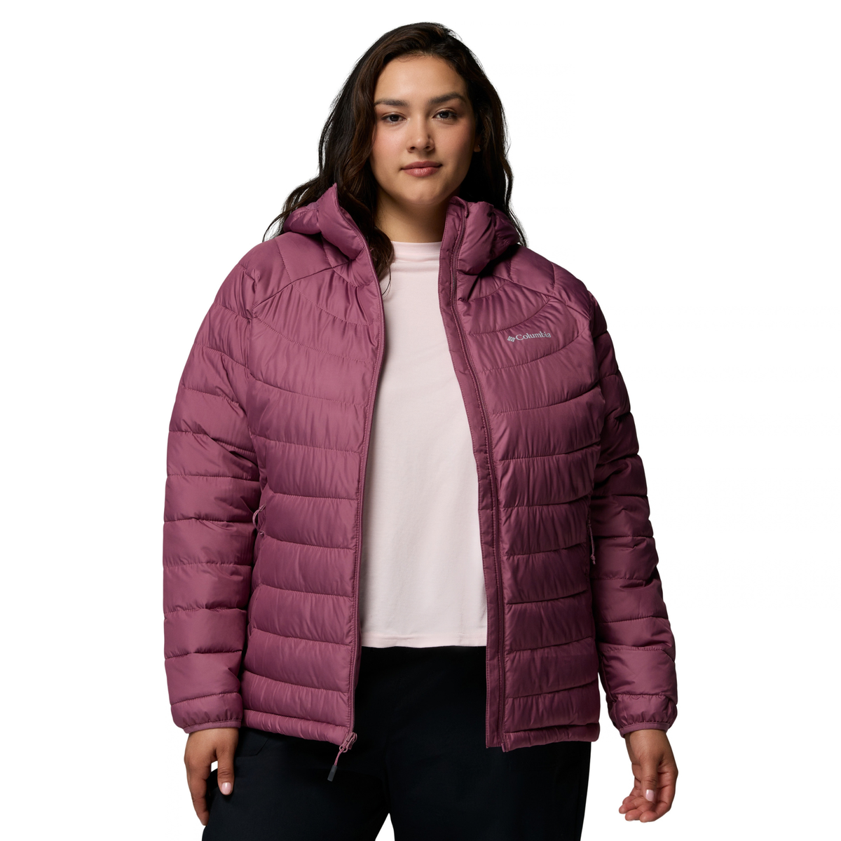 Columbia Women's Powder Lite II Hooded Insulated Jacket Antique Mauve 551 2089391