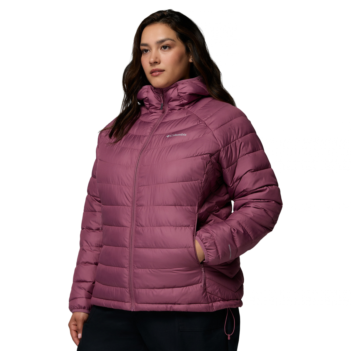 Columbia Women's Powder Lite II Hooded Insulated Jacket Antique Mauve 551 2089391