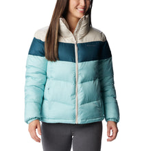 Load image into Gallery viewer, Columbia Women&#39;s Puffect Colorblock Insulated Jacket (Aqua Haze/Night Wave)
