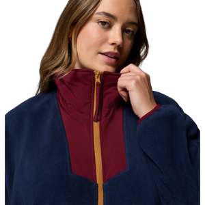 Columbia Women's Sequoia Grove Full Zip Fleece (Collegiate Navy/Rich Wine/Maple Sugar)