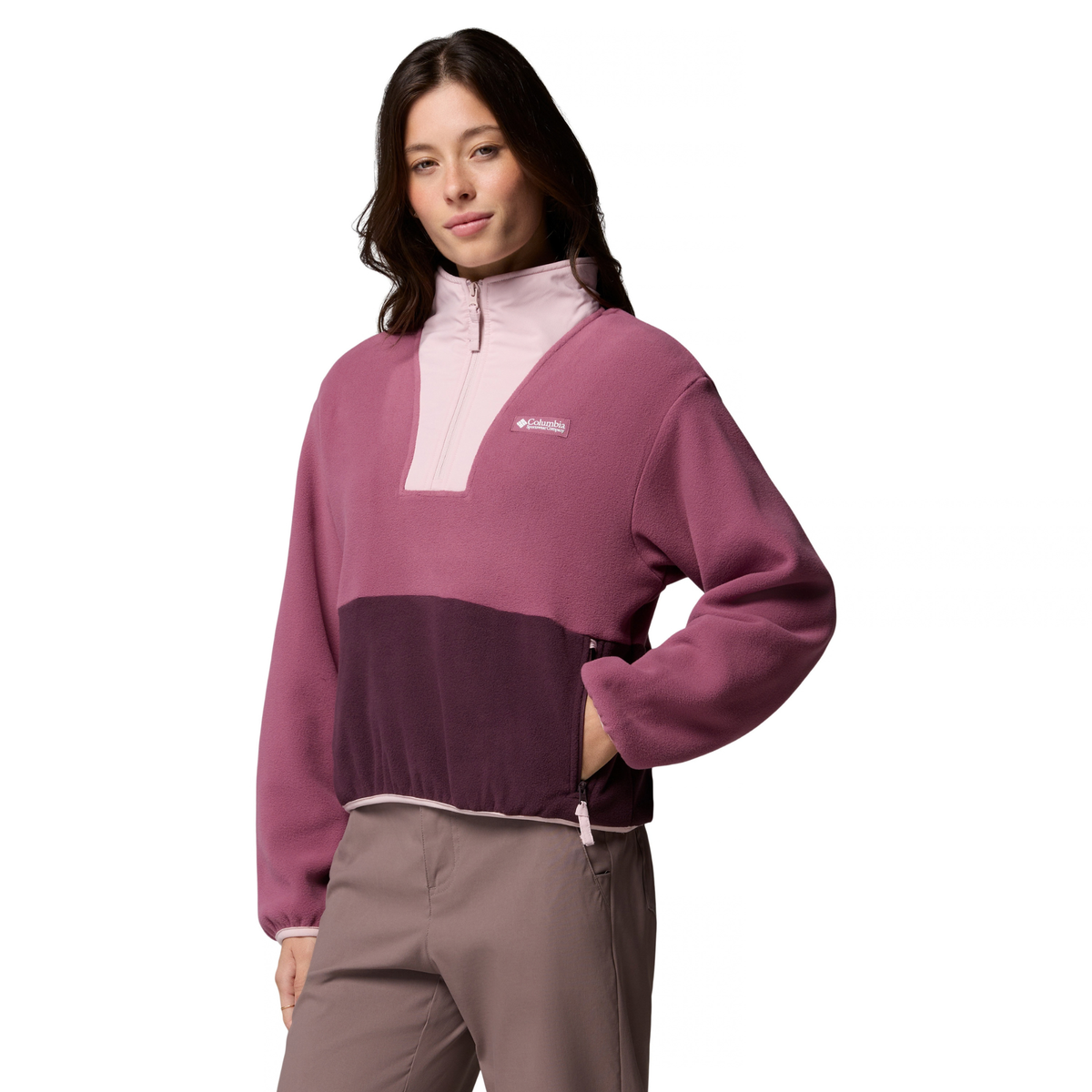 Columbia Women's Sequoia Grove II Half Zip Fleece Top (Antique Mauve/Moonvista/Mineral Pink)