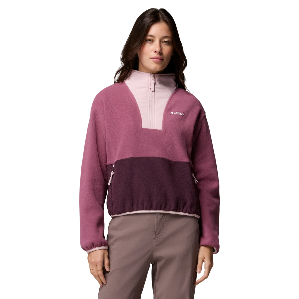 Columbia Women's Sequoia Grove II Half Zip Fleece Top (Antique Mauve/Moonvista/Mineral Pink)