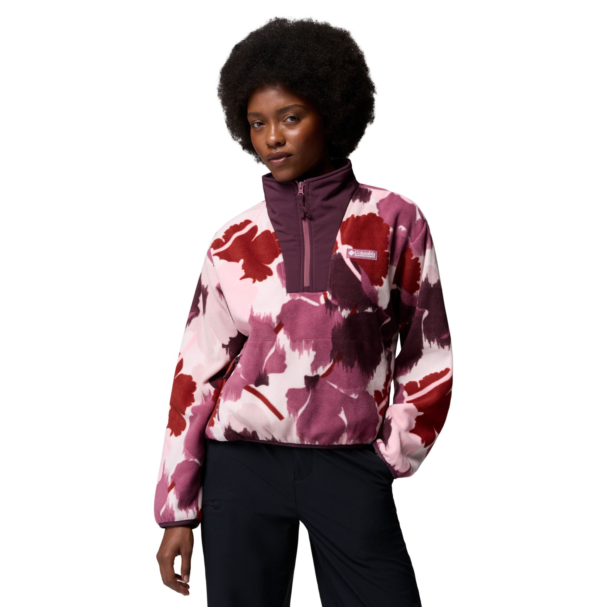 Columbia Women's Sequoia Grove II Printed Half Zip Fleece Top Antique Mauve Ikatbloom 551 2173781