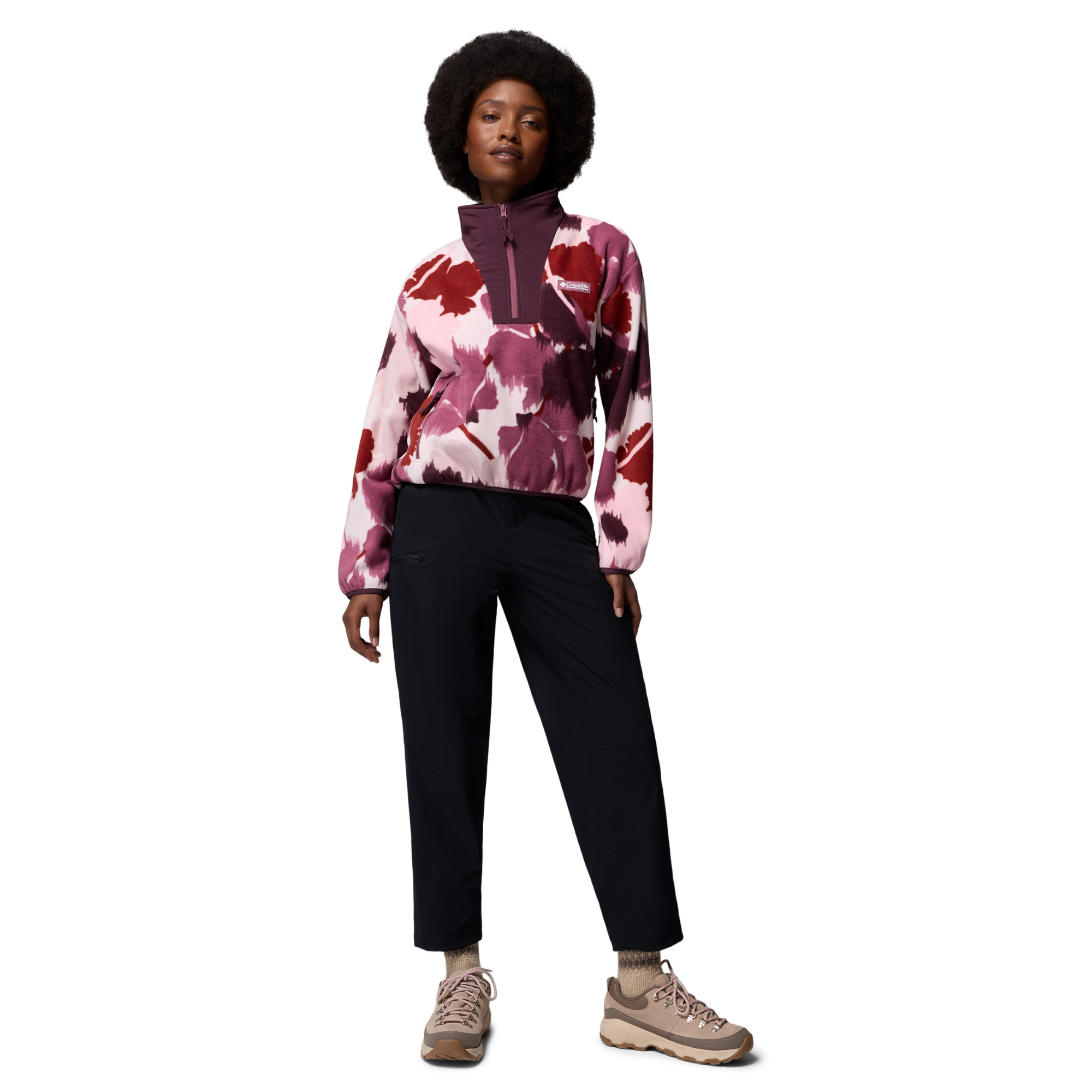 Columbia Women's Sequoia Grove II Printed Half Zip Fleece Top Antique Mauve Ikatbloom 551 2173781