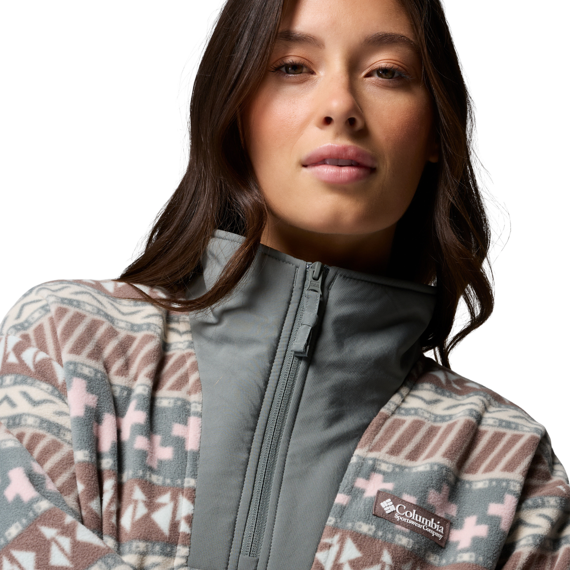 Columbia Women's Sequoia Grove II Printed Half Zip Fleece Top Iron Wizard Island 254 2173781