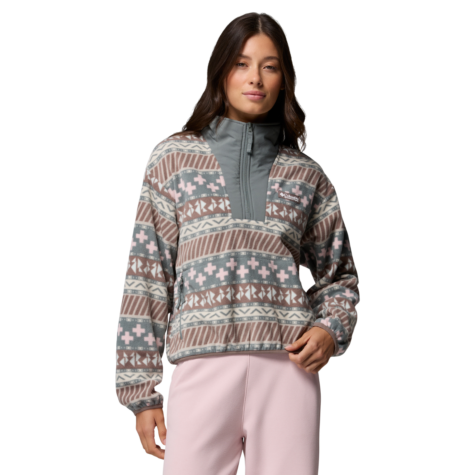 Columbia Women's Sequoia Grove II Printed Half Zip Fleece Top Iron Wizard Island 254 2173781