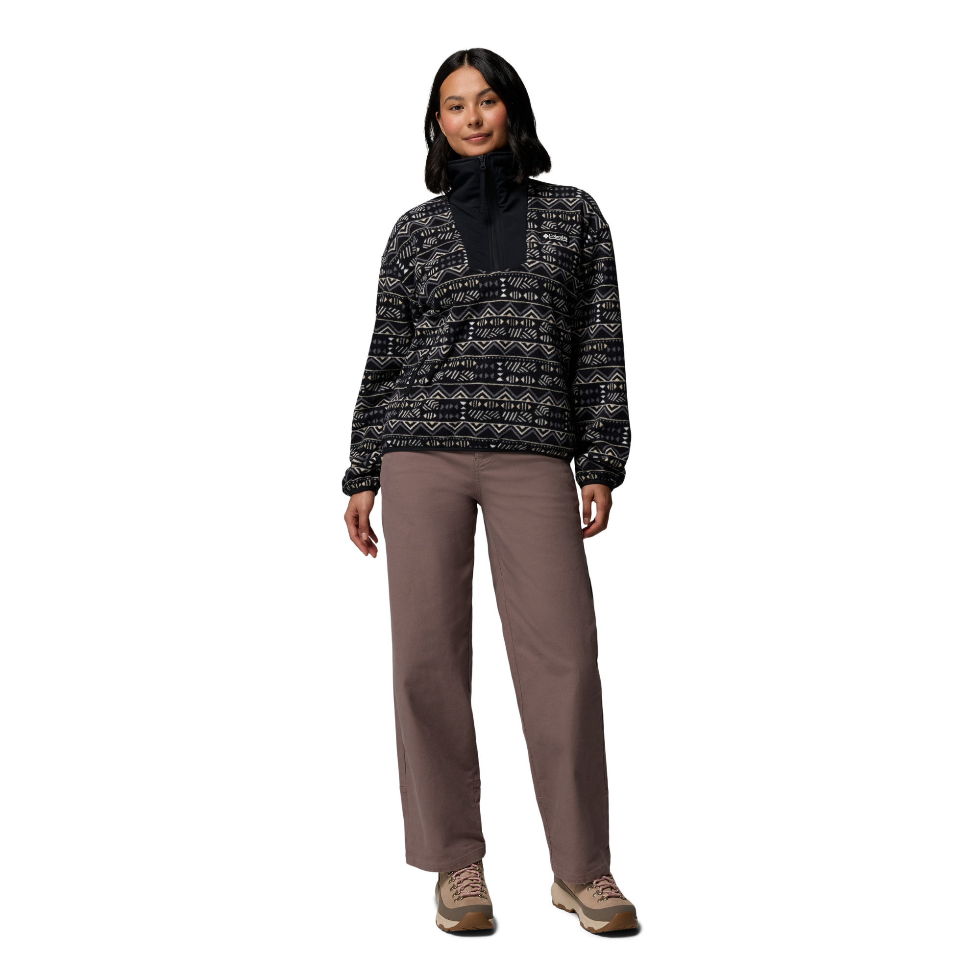Columbia Women's Sequoia Grove Printed Half Zip Fleece Top (Black/Horizons)