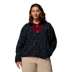 Columbia Women's Sequoia Grove Printed Half Zip Fleece Top (Collegiate Navy Horizons)